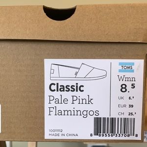 Tom’s Classic Pale Pink Flamingos slip on flat